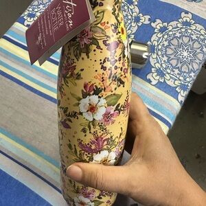 Artisan Floral Water Bottle - Yellow and Pink